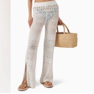 NWOT SOLID & STRIPED The Crochet Logan Pant White Sz S